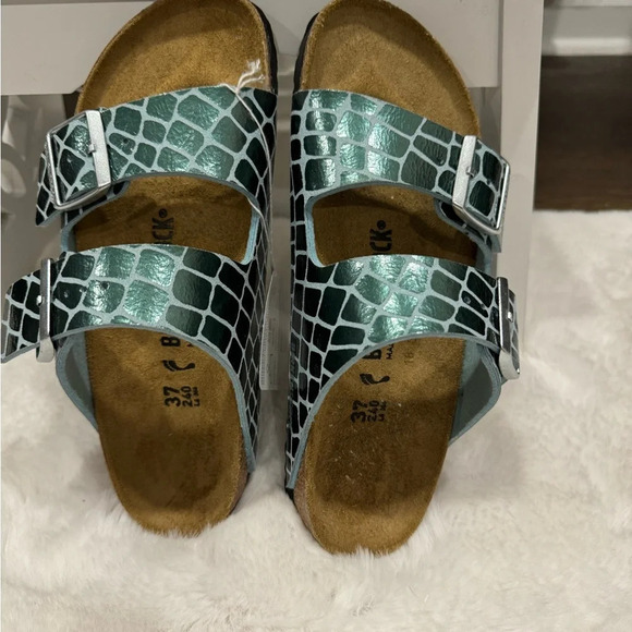 BIRKENSTOCK Arizona Gator Gleam two Strap comfort Sandal Sz : 6/37 - Picture 6 of 13